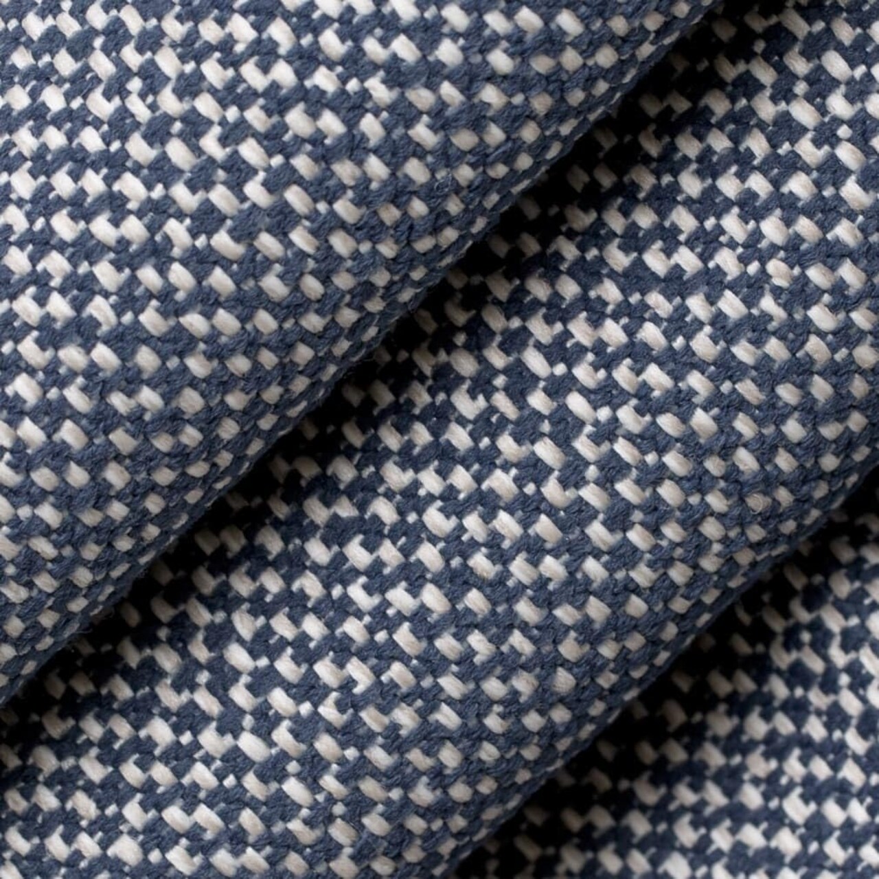 Blue Stain Resistant Performance Pet Friendly Textured Tweed Upholstery Fabric by The Yard - SKU: Salem Denim